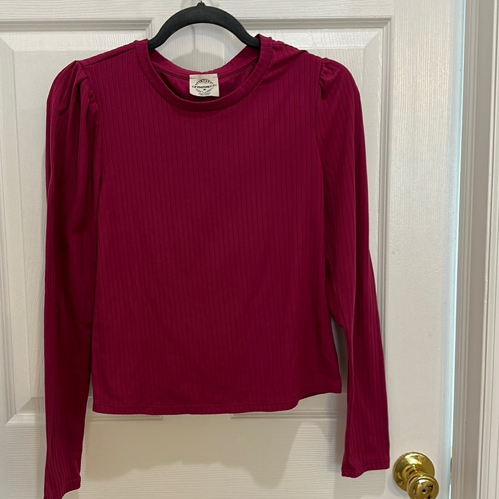 Fuchsia Long sleeve stretchable shirt